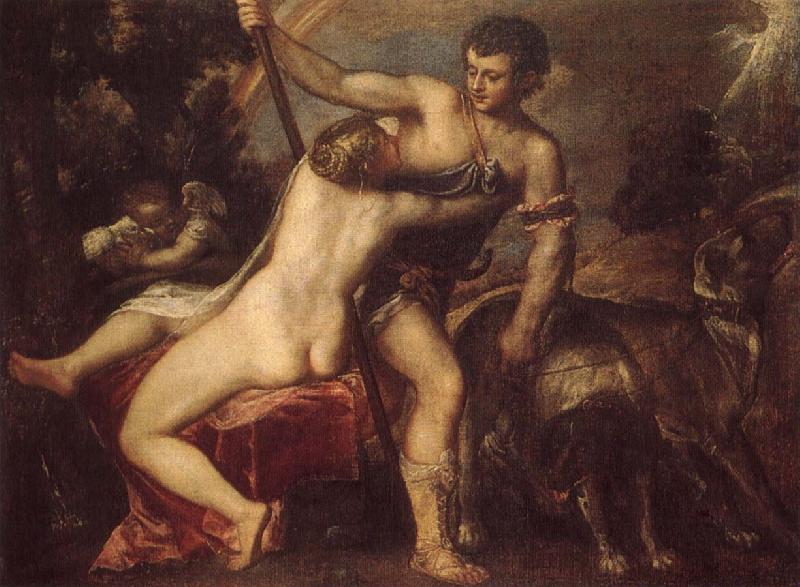 TIZIANO Vecellio Venus and Adonis Germany oil painting art